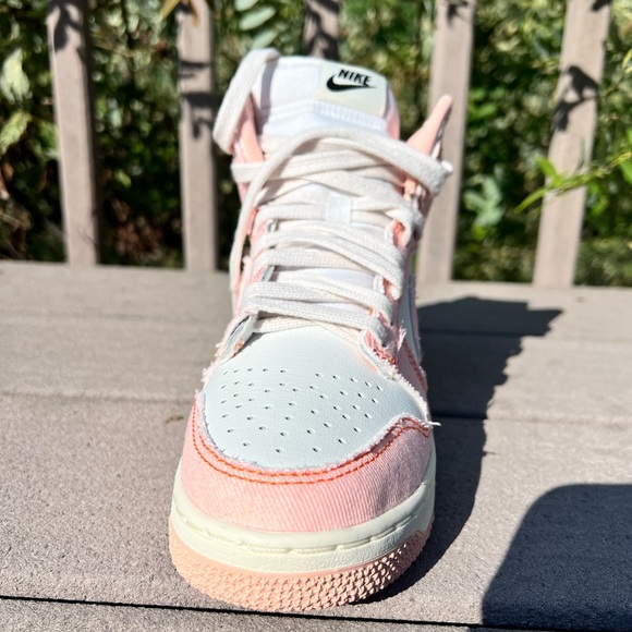 Women’s White and pink denim raw edge Nike Dunks - Picture 3 of 7